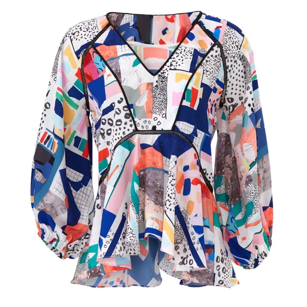 Hunter Bell Grayson Geometric blouse XS